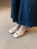 Damen elegante Riemchen-Pumps mit modischer Schnallenverzierung und komfortablem Blockabsatz R&B