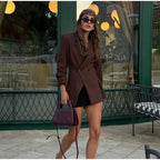 Damen Modischer Blazer mit doppelter Knopfleiste und tailliertem Schnitt R&B