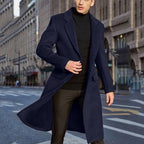 Herren eleganter lang geschnittener Wollmantel