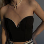 Damen Bustier-Oberteil mit herzförmigem Ausschnitt und elegantem Glamour R&B