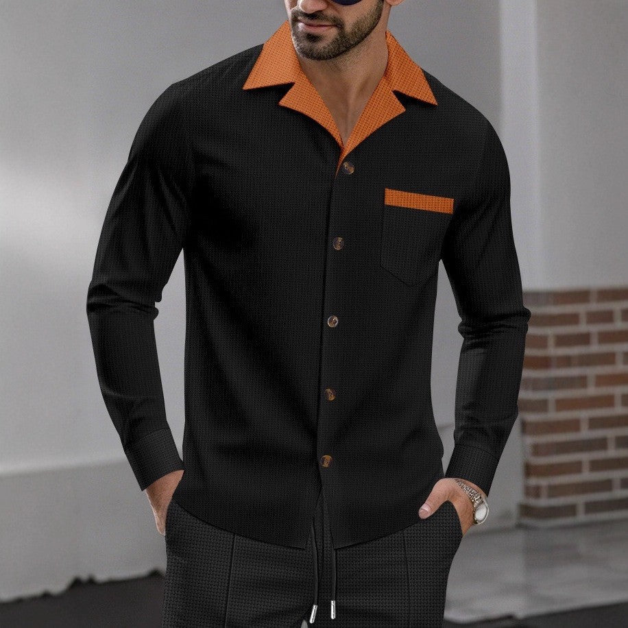 Herren Schicke Langarmhemd R&B