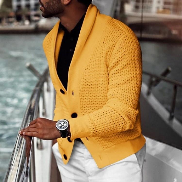 Herren modischer Strickblazer mit strukturiertem Design R&B