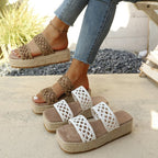 Damen Komfortable und geflochtene Wedge-Sandalen R&B