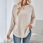 Damen Feinstrickpullover mit elegantem Rippdesign und lässigem Schnitt R&B