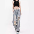Damen Weite Destroyed Jeans im lässigen Schnitt R&B