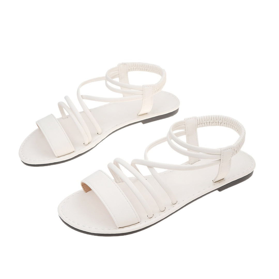 Damen Crossband-Sandalen mit flexiblem Fußbett und elastischem Riemen R&B