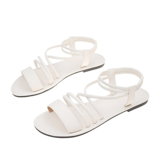 Damen Crossband-Sandalen mit flexiblem Fußbett und elastischem Riemen R&B