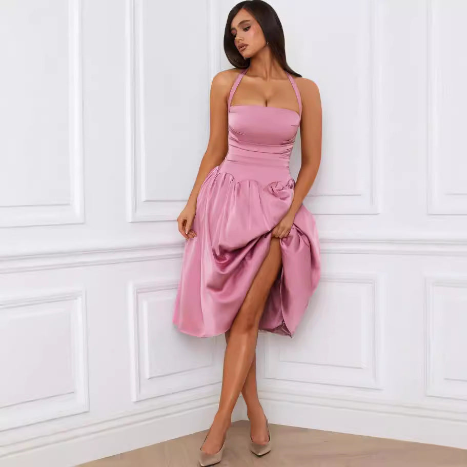 Damen Elegantes Cocktailkleid mit atmungsaktivem Obermaterial und verführerischem Schlitz R&B