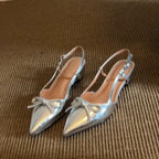 Damen elegante Slingback-Pumps mit dekorativem Schleifenakzent R&B
