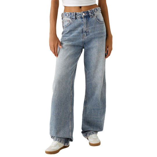 Damen weite High-Waist Jeans mit elegantem Schnitt und lässigem Design R&B