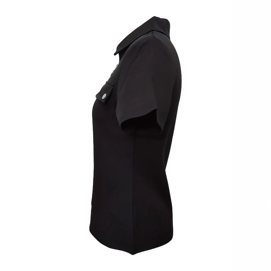 Damen Polo-Shirt mit modischem Reißverschluss und praktischen Brusttaschen R&B