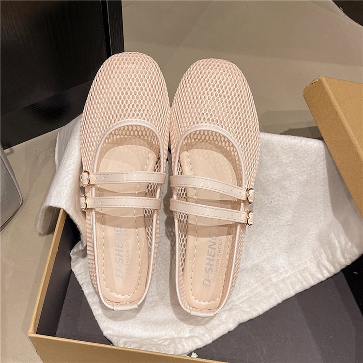 Damen atmungsaktive Ballerinas mit Doppelschnalle R&B