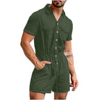 Herren Kurzoverall mit lR&Bhaftem Blumenmuster R&B