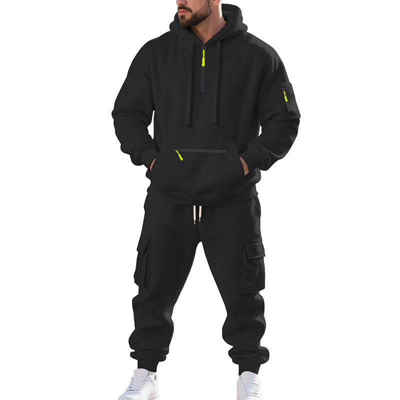 Herren Sportliches Hoodie-Set mit praktischen Taschen und modernem Design R&B