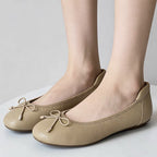 Damen Ballerinas mit modischem Schleifen-Detail und hochwertiger Lederoberfläche