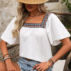 Damen Luftige Sommerbluse mit Stickereien R&B