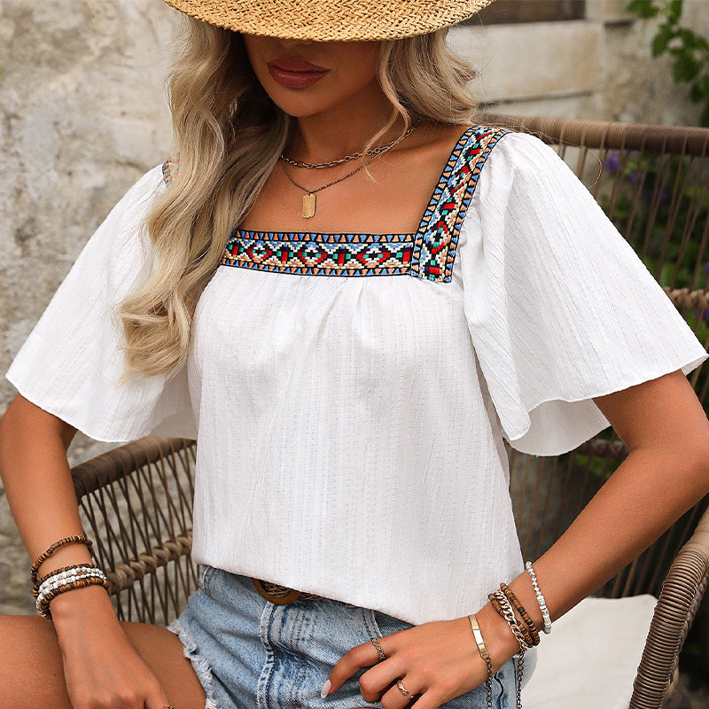 Damen Luftige Sommerbluse mit Stickereien R&B