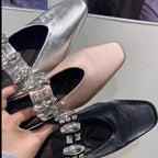 Damen elegante Slipper mit dekorativem Schmuckdetail R&B