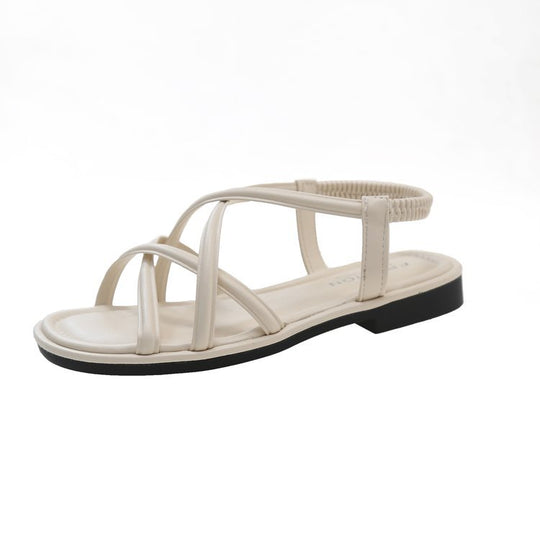 Damen Riemensandalen mit flexiblem Gummizug und geschlungenem Design R&B