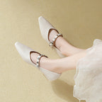 Damen Elegante Ballerinas mit verziertem Riemen
