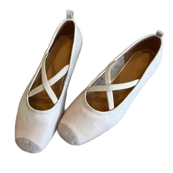 Damen Ballerinas mit elegantem Kreuzband und bequemem Fußbett R&B