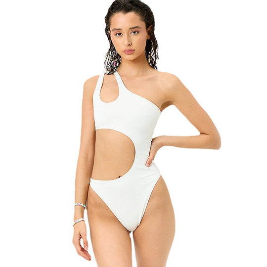 Damen Einteiliger Badeanzug mit innovativem Cut-Out und asymmetrischem Design R&B