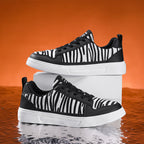 Damen Sportliche Sneakers mit elastischer Schnürsystem und modischem Streifenmuster