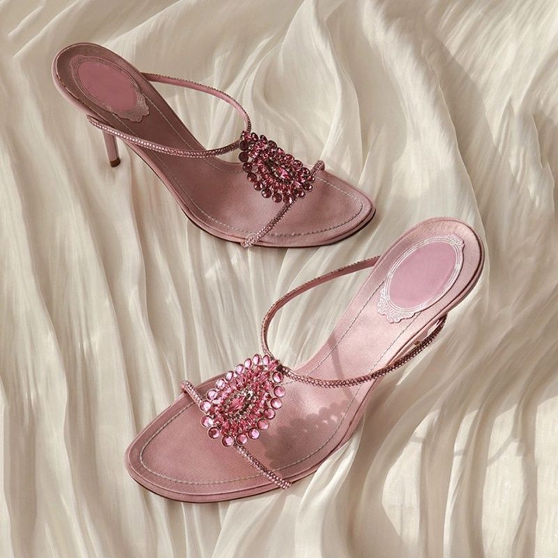 Damen elegante Mules mit funkelnden Strassakzenten R&B