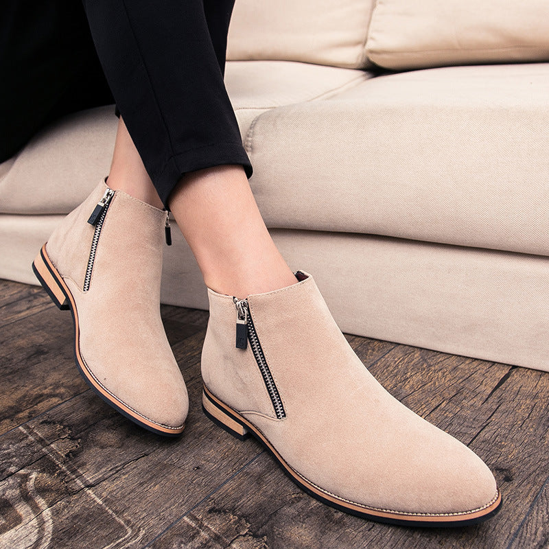 Damen Modische Ankle Boots aus Wildleder mit Reißverschluss R&B