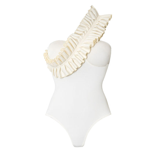 Damen Badeanzug mit asymmetrischem Volant-Design R&B