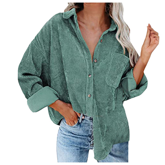 Damen Übergroße Kordbluse R&B