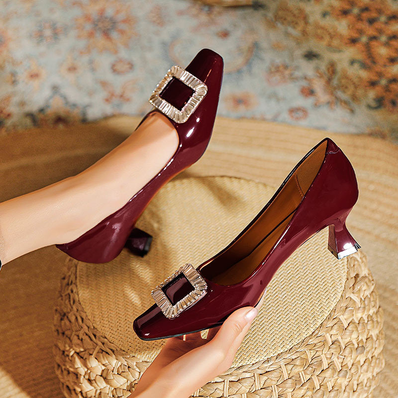 Damen elegante Ballerinas mit geschmackvollem Strassakzent