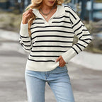 R&B | Gestreifter Strickpullover aus Feinem Material
