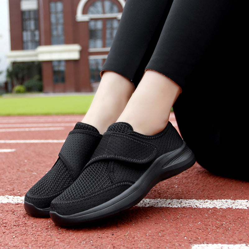 Damen Bequeme Tragbare Sneakers mit elastischem Klettverschluss R&B