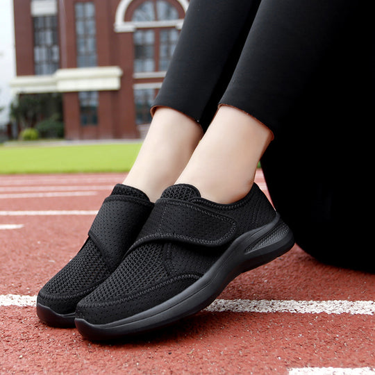Damen Bequeme Tragbare Sneakers mit elastischem Klettverschluss R&B