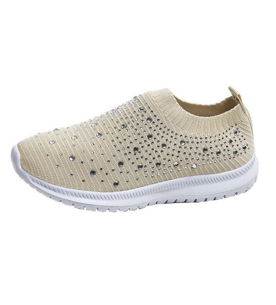 Damen sportive Slip-On Sneakers mit glitzernden Details R&B
