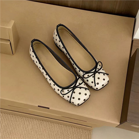Damen Ballerinas mit Punkten und zarter Schleifenverzierung R&B