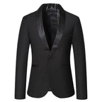 Herren eleganter Smoking-Blazer mit satinierter Reversbesatz