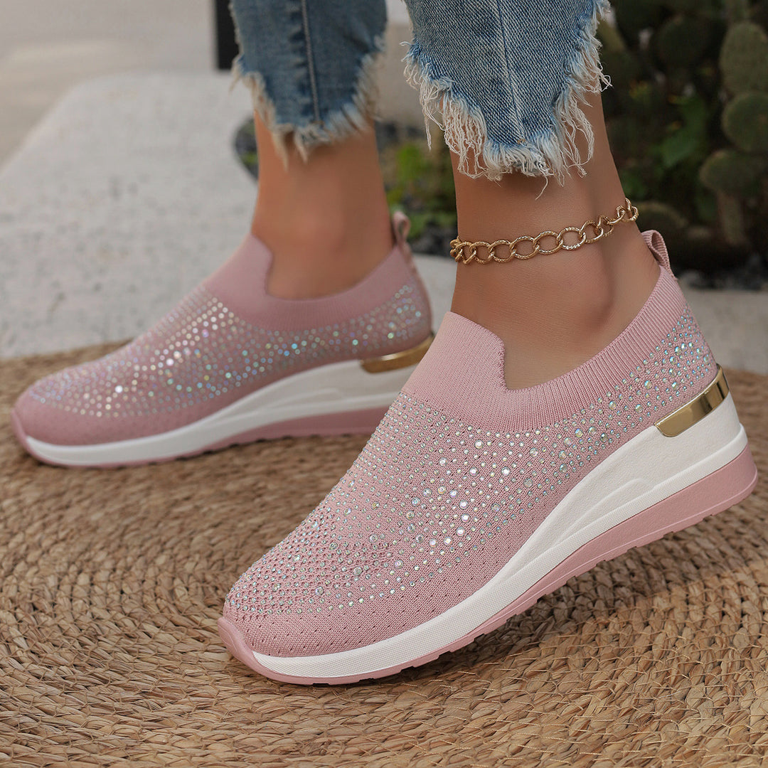 Damen Glitzernde Slip-On Sneakers mit gepolsterter Sohle R&B