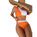 Damen Hochgeschnittener One-Shoulder Bikini mit verspieltem Schleifendetail R&B