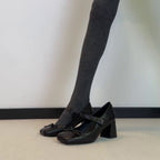 Damen Mary Jane Absatzschuhe mit dekorativen Schleifen und komfortablem Blockabsatz R&B