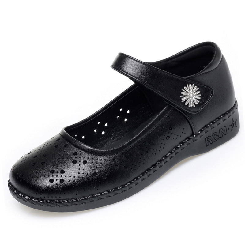 Damen Ballerinas mit verstellbarem Riemen und modischem Lochmuster R&B