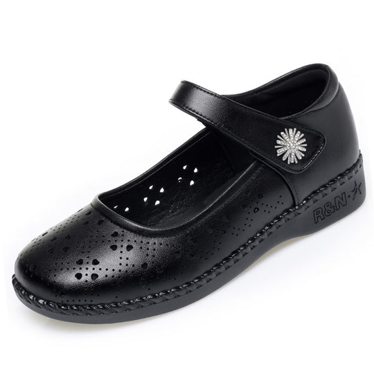 Damen Ballerinas mit verstellbarem Riemen und modischem Lochmuster R&B