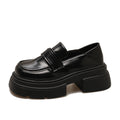 Damen Plateau-Lederschuhe mit modischem Detail und robuster Sohle R&B