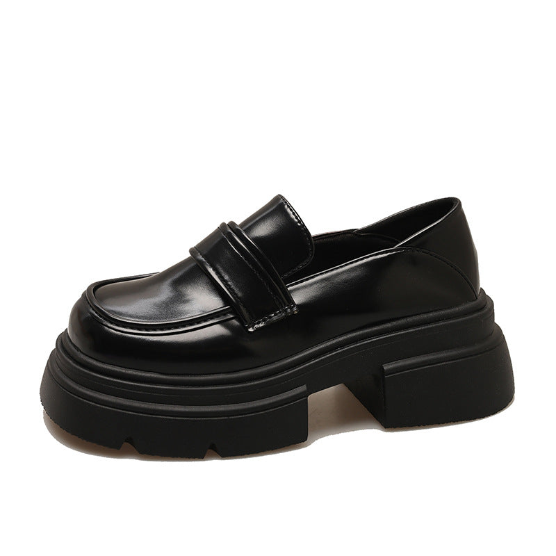 Damen Plateau-Lederschuhe mit modischem Detail und robuster Sohle R&B