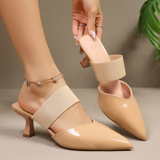 Damen elegante Slingback-Pantoletten mit verstellbarem Riemen R&B
