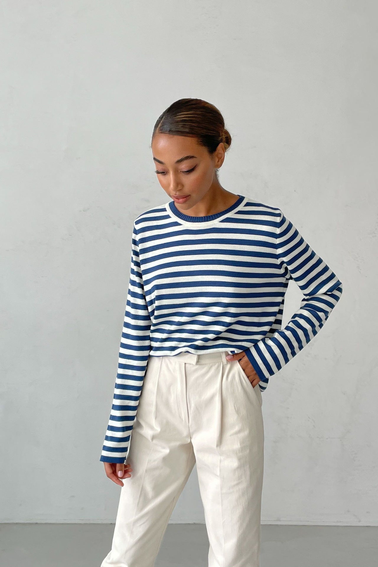 R&B | Klassischer Gestreifter Pullover