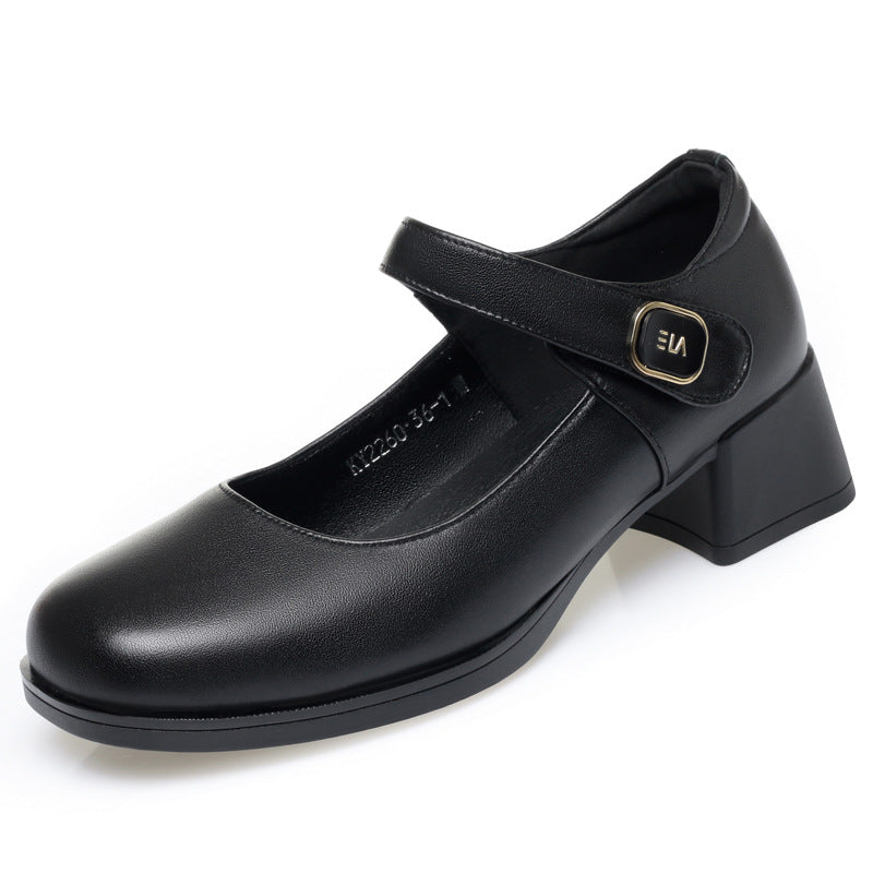 Damen Elegante Mary Jane Schuhe mit modischem Riemen und bequemem Blockabsatz R&B