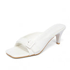 Damen elegante Mules mit geschlossenen Fersen und modischer Schnalle R&B