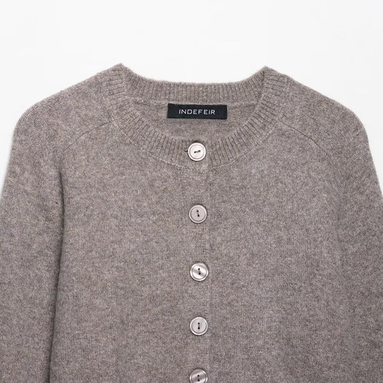 Damen Kurzstrickjacke mit Knopfdetails R&B
